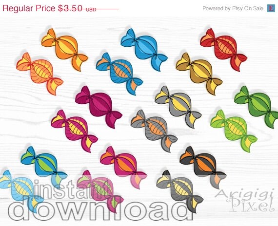 Spring SALE 50 % OFF instant download, colorful candies, clip art set, small bussines use, scrapbooking digital elements, candy clipart, PNG Il_570xn
