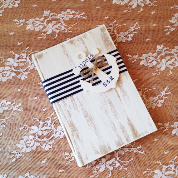 Nautical Wedding Guest Book Personalized // GB11