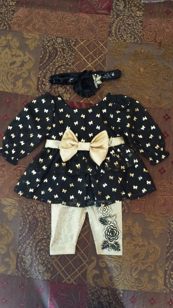 black and gold christmas outfit