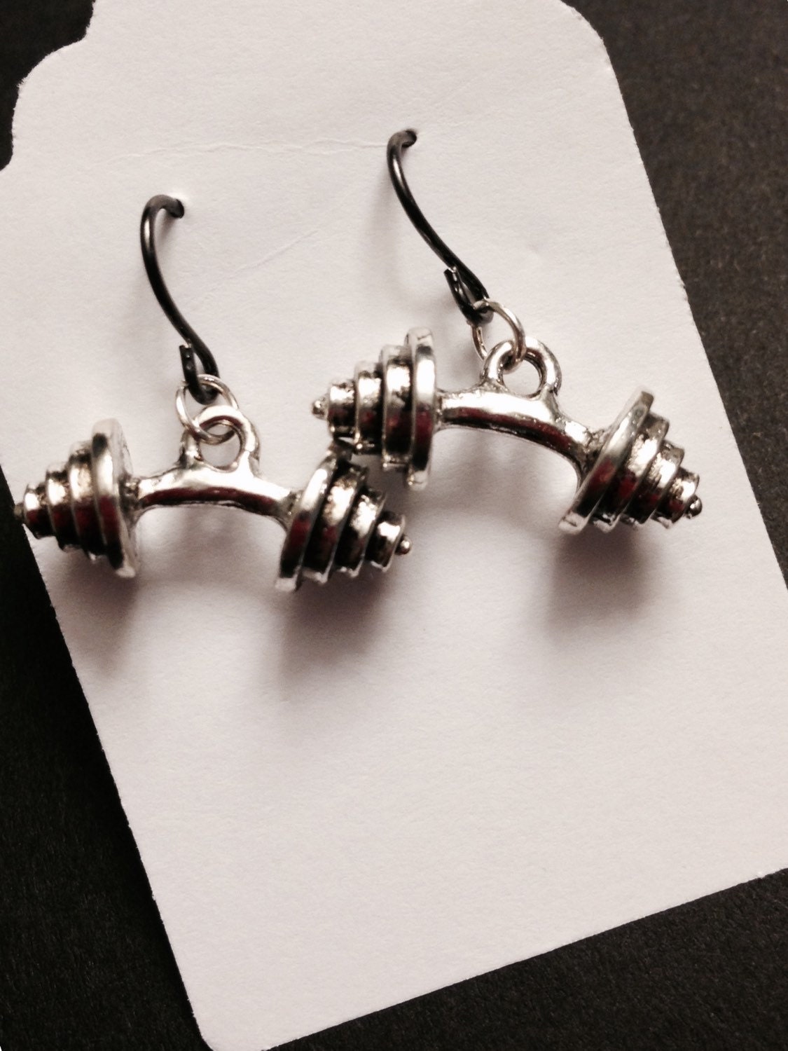 Barbell Earrings by SilentMiladas on Etsy