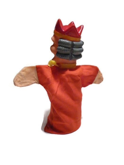 Vintage Hand Puppet King . Hand Puppet King . Puppet Theatre