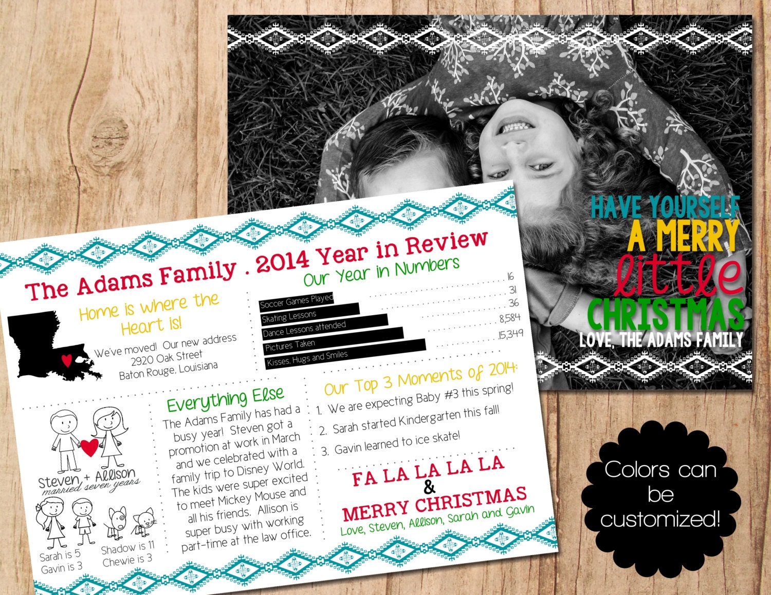 Year in Review . Holiday Photo Card. Christmas Card . JPEG or