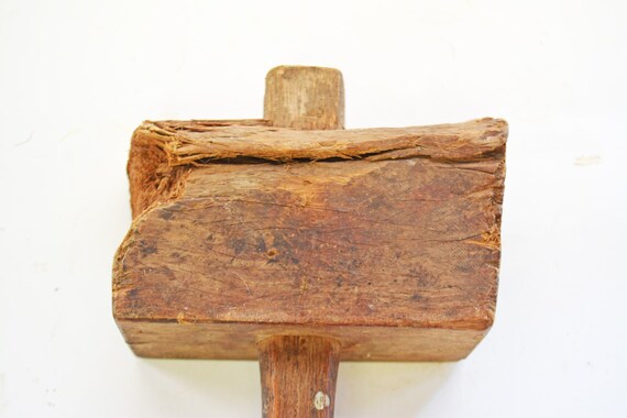 Antique Wooden Mallet Primitive Handmade Club by 