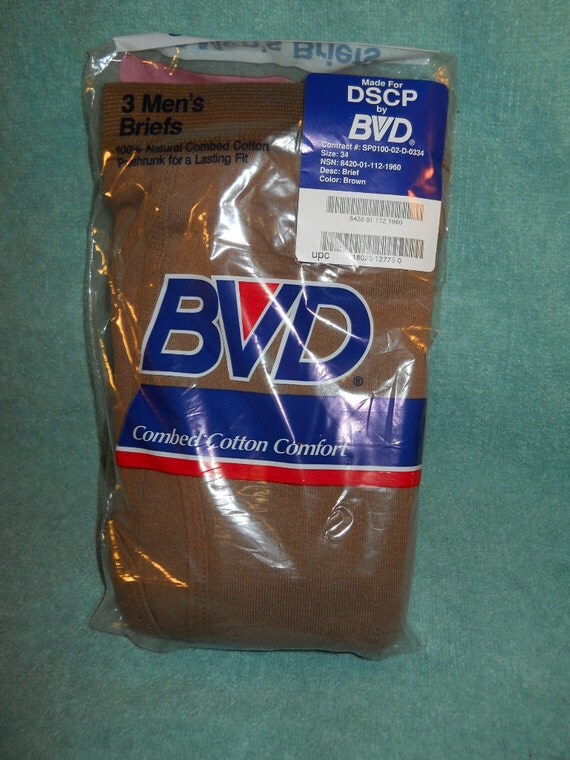 Vintage BVD Brown Army Underwear Sz. by montanatreasures4u on Etsy