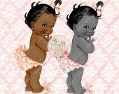 Items similar to Vintage African American Baby Girl Ruffle Pants Bunny ...