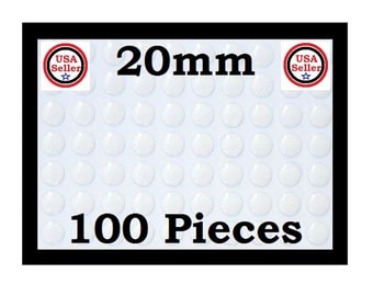 Epoxy Stickers 50/100 You Choose quantity 20MM Crystal Clear Epoxy Stickers Dome Dot Bubble Scrapbook Scrapbooking Pendant Trays Earrings