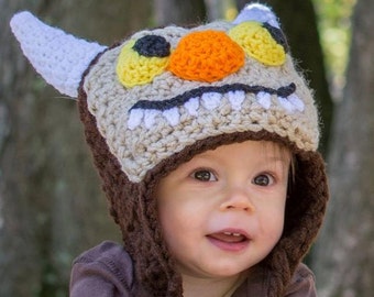 Where The Wild Things Are, baby shower gift, halloween costume, photography prop, crochet hat