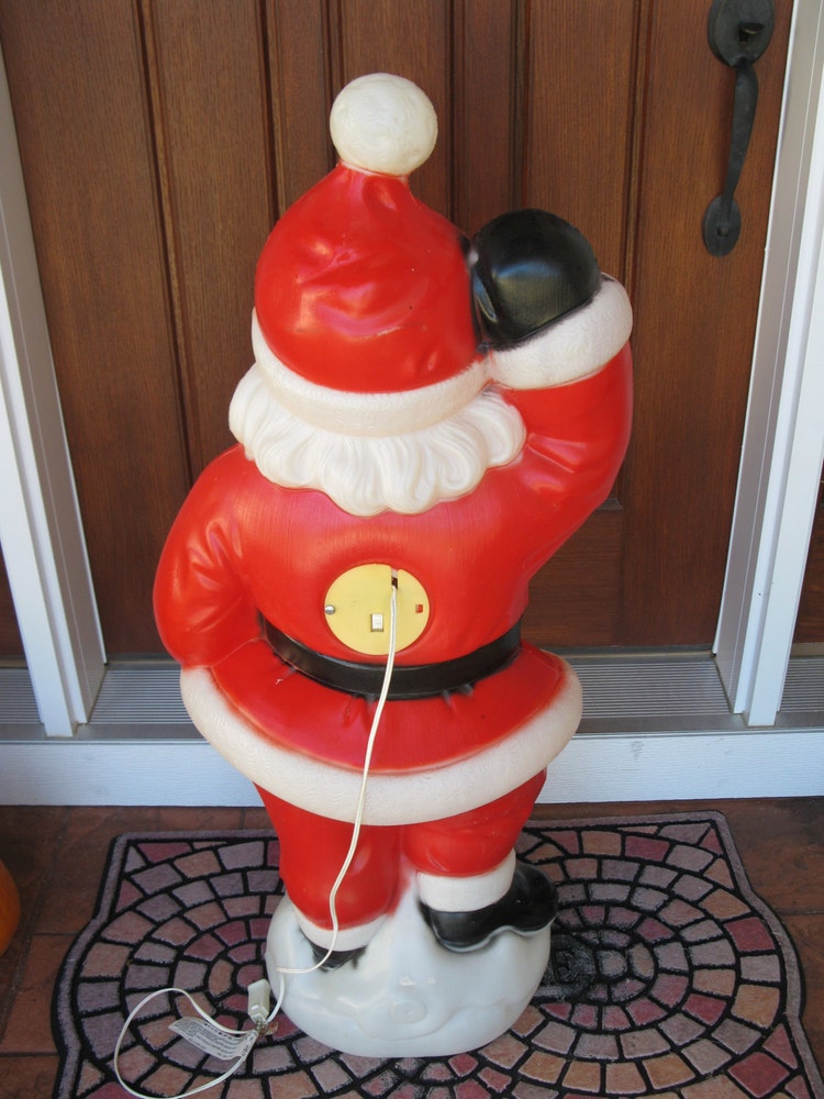 LARGE 40 blow mold waving SANTA Christmas by oakiesclaptrap