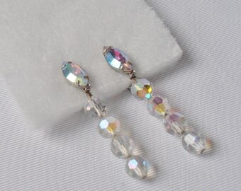 Vintage Lewis Segal Bridal Rhinestone Earrings
