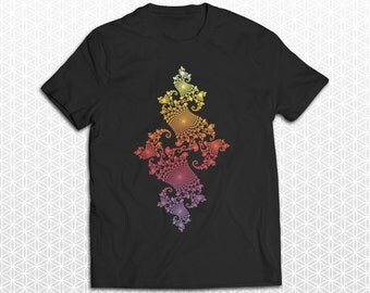 Fire Fractal Sacred Geometry Color Fade Tshirt