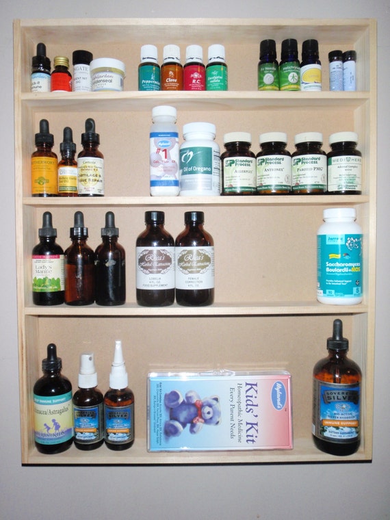 Tincture essential oil homeopathic remedy wood shelf rack