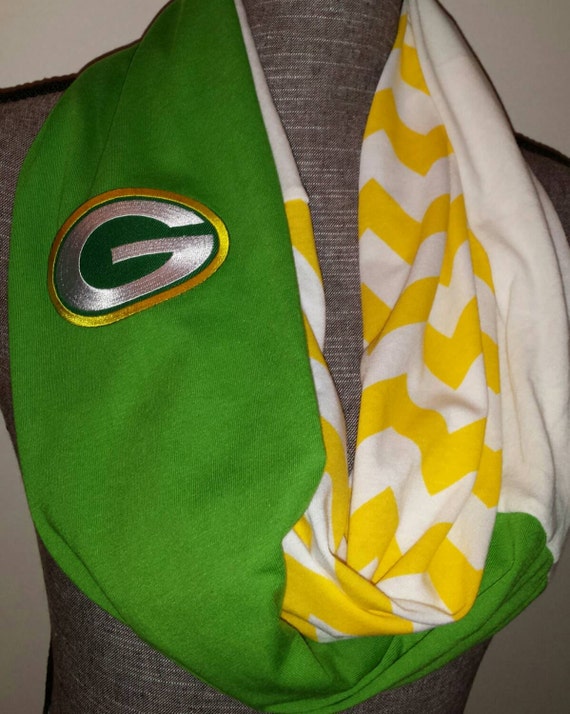 Green Bay Packers Infinity Scarf Chevron Print by ItsPeachyKeen