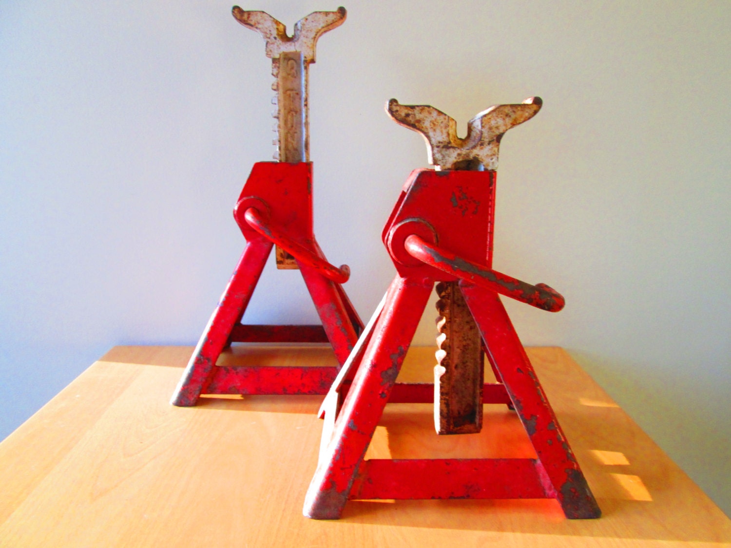 Vintage Jack Stands Retro Garage Man Cave Auto Lighting