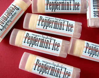 Peppermint Ice - Vegan Lip Balm - Natura Lip Butter - Mint Lip Butter - - Bath and Beauty