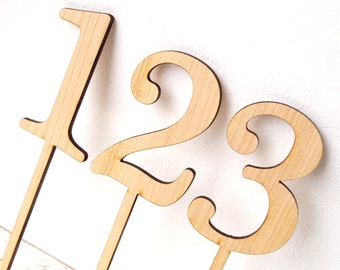 Wooden table number, wedding table numbers, rustic table numbers, unfinished wood numbers, diy wedding table decoration