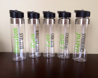 Personalized Water Bottle for Groom, Ring Bearer, Groomsman, Junior Groomsman, Best Man, Usher, etc.
