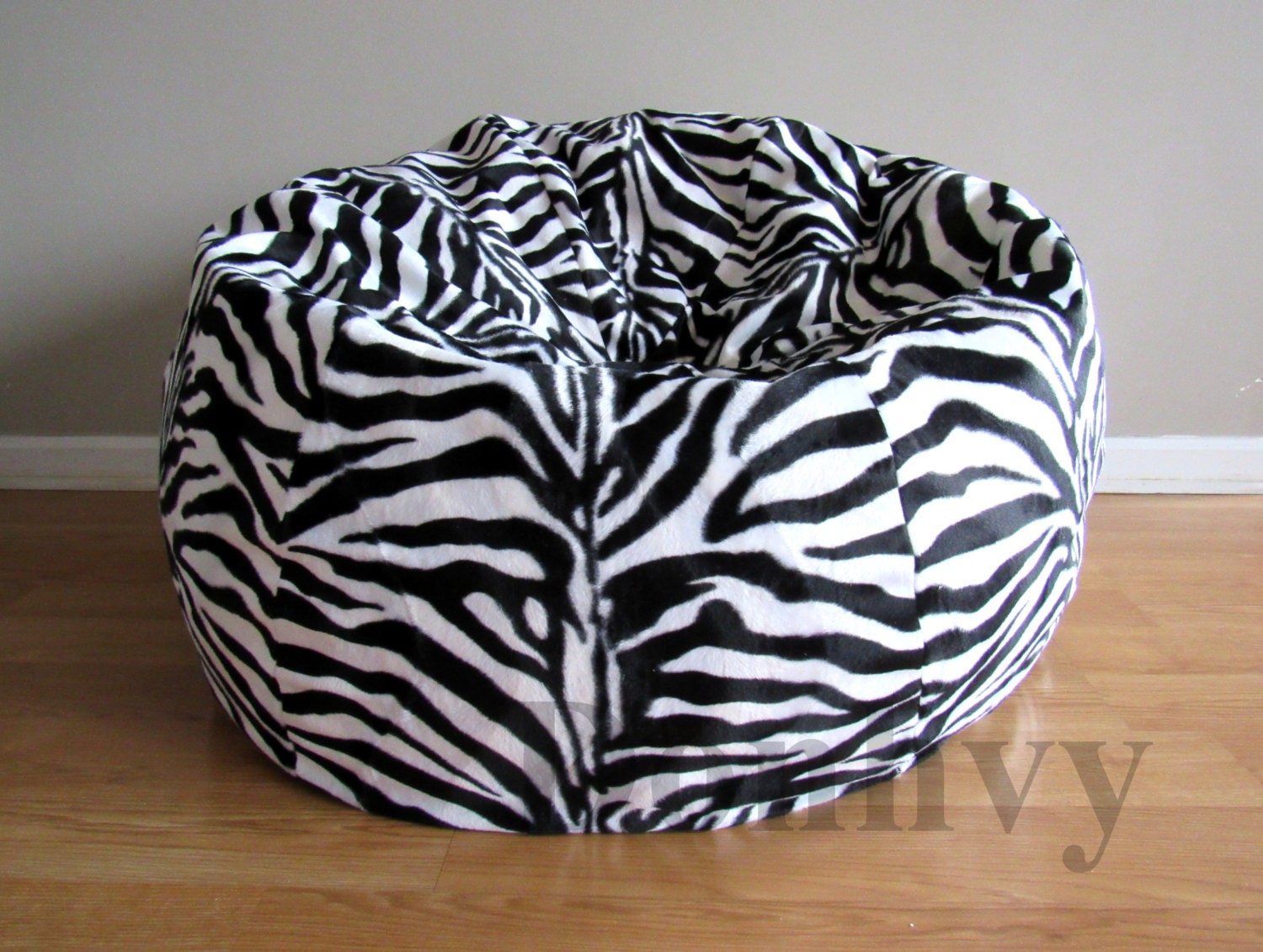 Zebra Bean Bag for Kids Teens. Faux Fur Bean Bags. Bean Bag