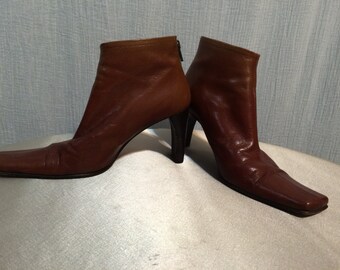 tan square toe boots