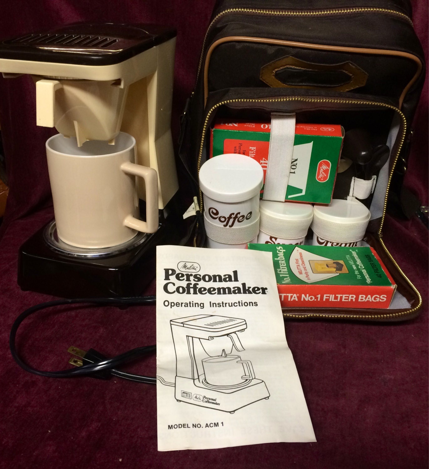 Vintage Melitta Personal Coffee Maker Travel