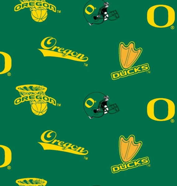 University Of Oregon Ducks Cotton Fabric 1 Yard Sports Team