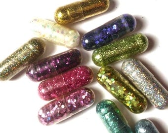 10 Glitter Pills, Glitter Pill, New Year's Party Favor, Sparkle Pill, Unique Gift, Funny Gift, Gag Gift, Raver Gift, new years eve