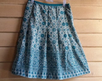 90s Chiffon Skirt - Bohemian Hippie Gypsy Skirt - Indian Style - Size S or Girl Skirt - 25" waist