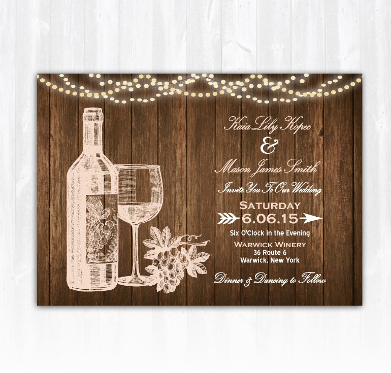 Wedding invitations wine