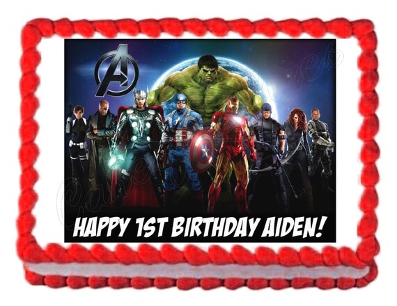 Avengers party decoration edible cake image cake topper