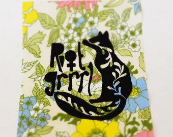 Riot Grrrl: Eco Feminist Patch on Vintage Fabric large