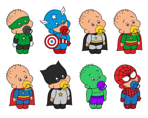 Cute Baby Superhero Digital Clip Art YDC085