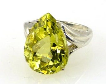Natural Bolivian Lemon Citrine Ring 925 Sterling Silver 11.00CT