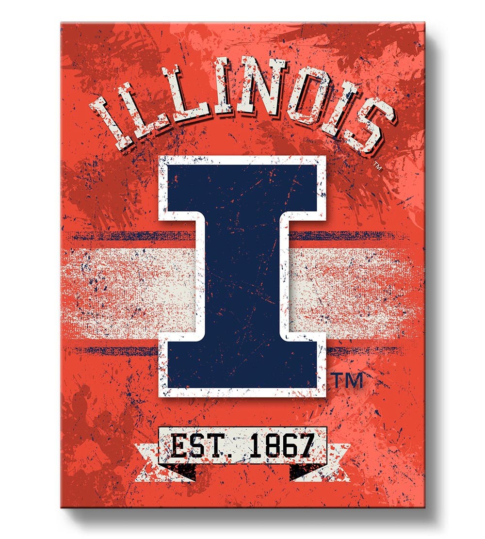 Illinois Fighting Illini Canvas Wall Art Collegiate Licensed