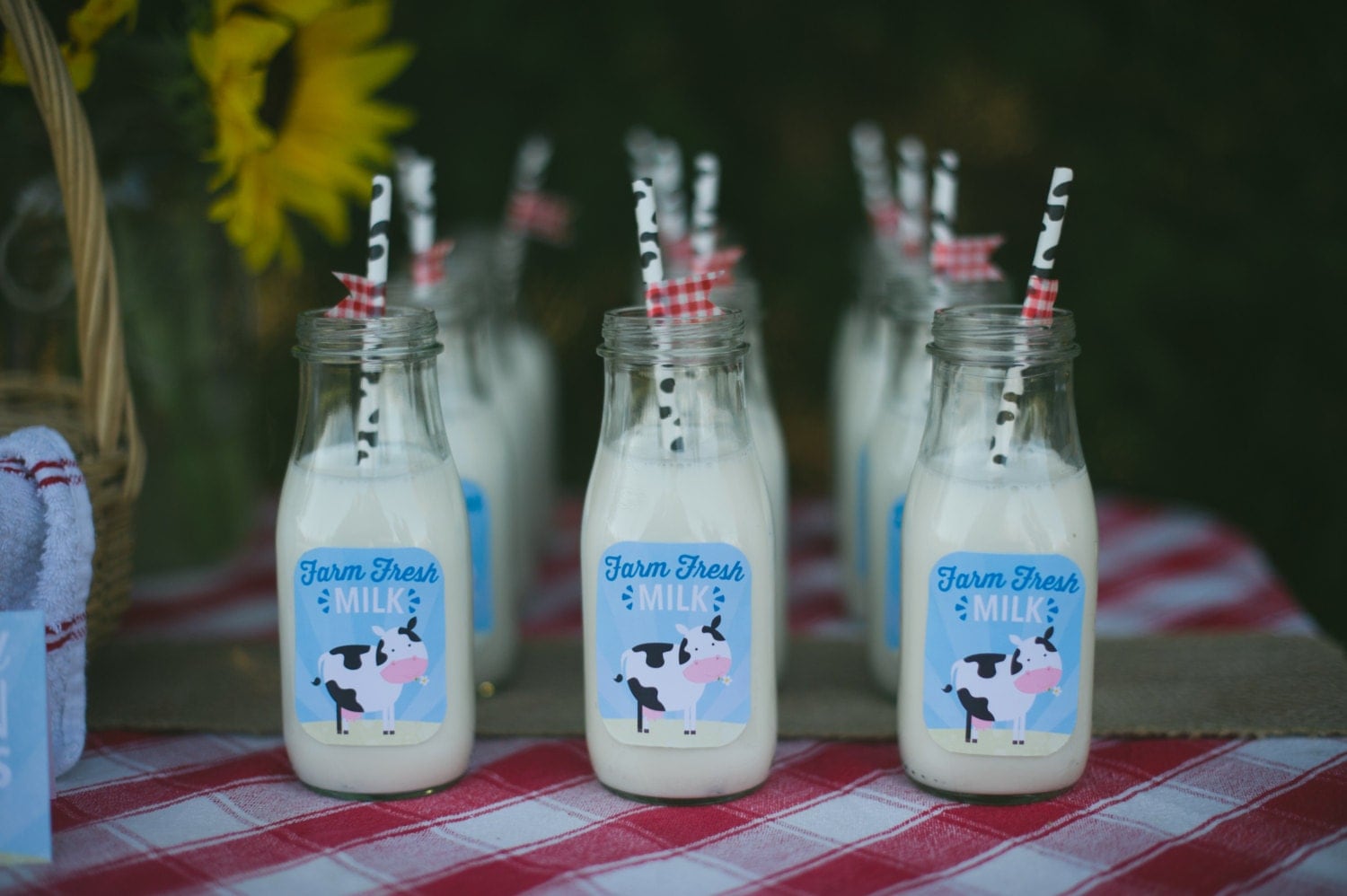 Printable Milk Bottle Labels Farm Animal Birthday Party
