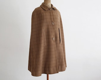 Khaki/Light Brown Vintage Mid Length Cape