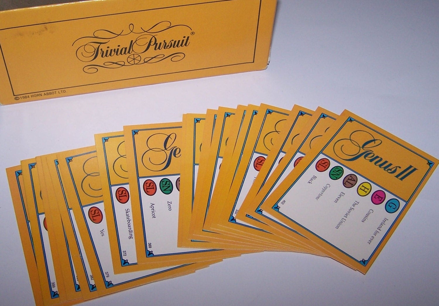 Genus II Trivial Pursuit Cards 50 Pieces Crafts Tags