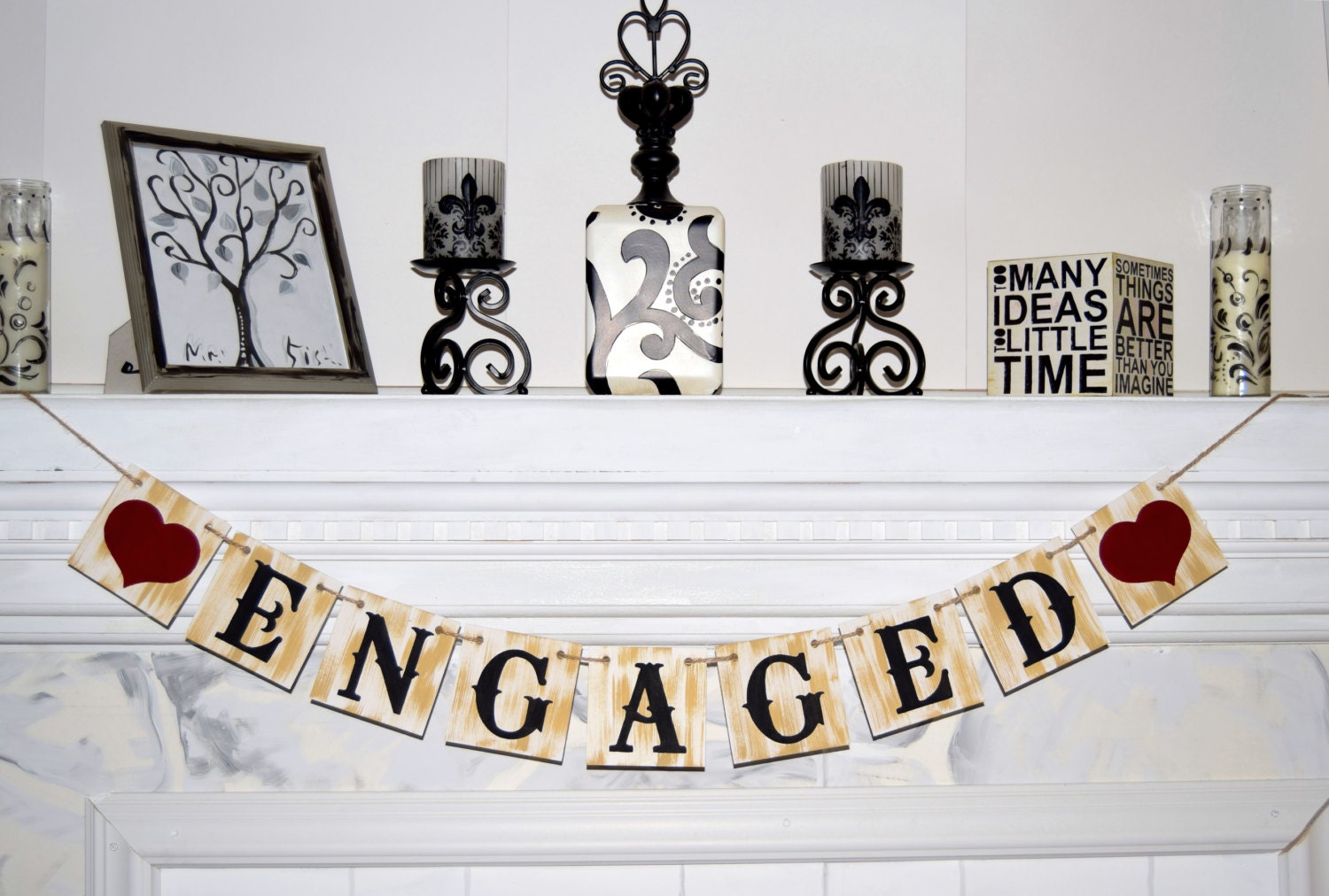 ENGAGED BANNER Wedding Banner Engaged Banners by BannerArt