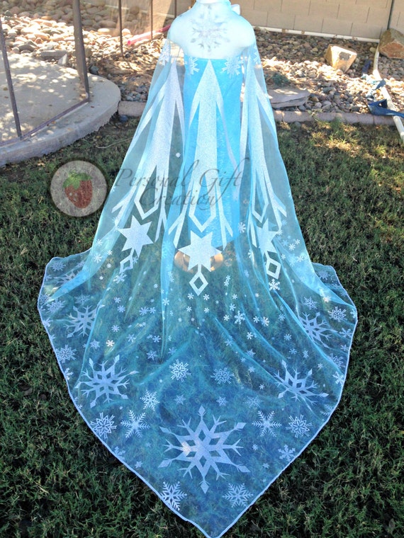 Items similar to Elsa Frozen large cape length 75" light blue/turquoise