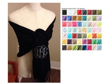Monogrammed Gifts - Pashmina Scarves Luxe - Custom Color Combinations