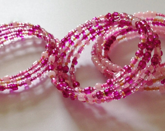 clearance! pink and orange memory wire bracelet set