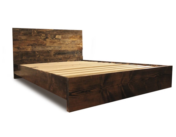 Wooden Platform Bed Frame and Headboard / Modern by 