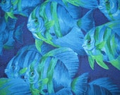 Gorgeous "BLUE & GREEN FISH" Handmade Cotton Pillowcase Standard/Queen (Last 1)