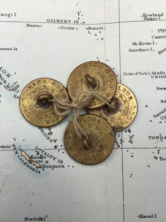 Civil War Era Flat Brass Uniform Button Rich Gold Colour