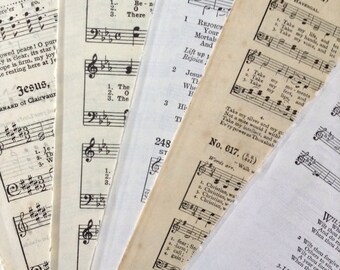 Sheet Music - Assorted Vintage Book Pages - 10 pages for art and craft projects - Cards - Bunting - Confetti