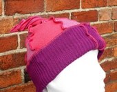 upcycled Woolly Hat / Spiral Pixie Hat / Pointed Bobble Hat / Woodland Fairy Hat