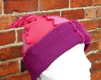 upcycled Woolly Hat / Spiral Pixie Hat / Pointed Bobble Hat / Woodland Fairy Hat