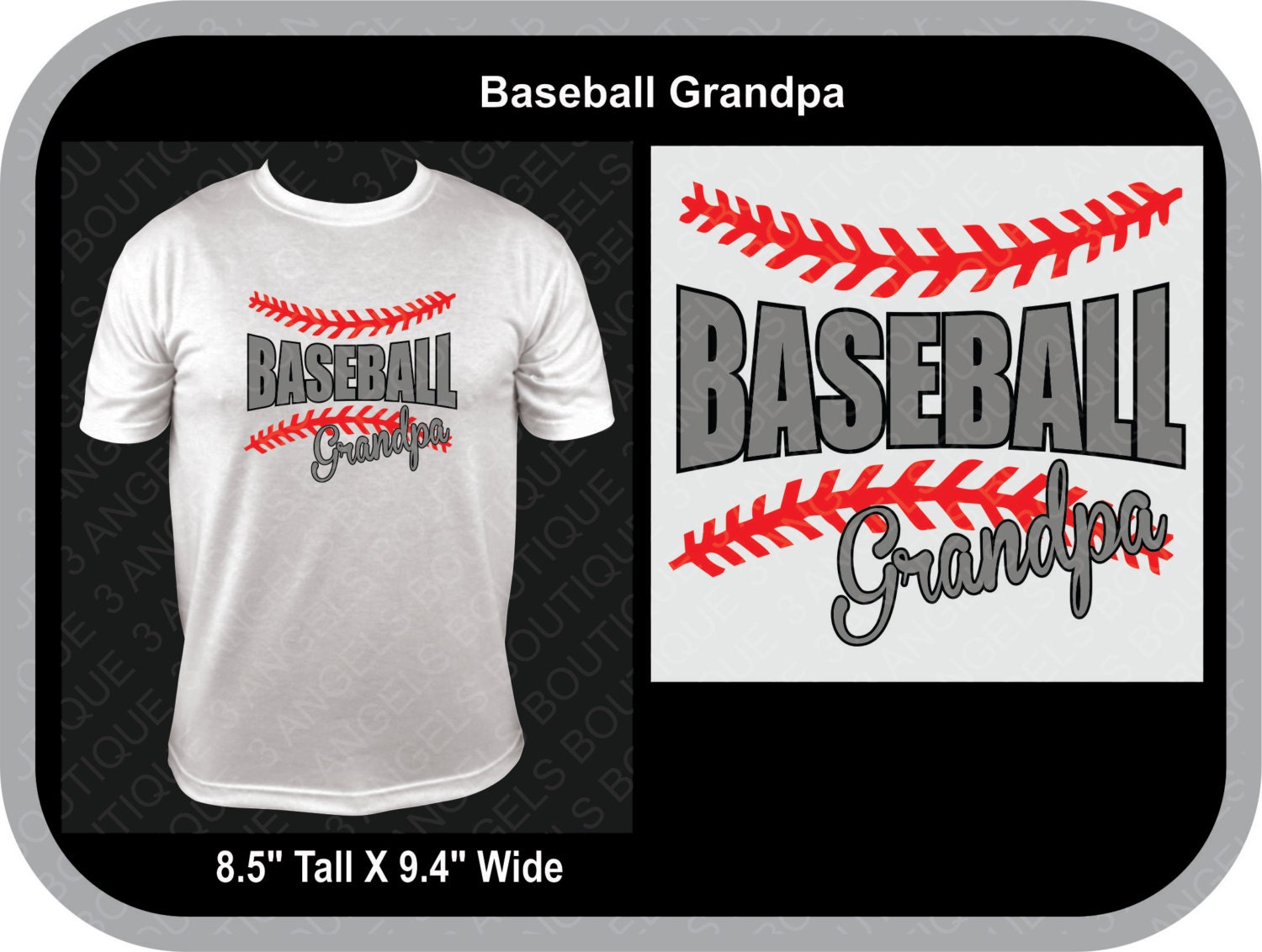 Download Baseball Grandpa with laces SVG Cutter Design INSTANT DOWNLOAD