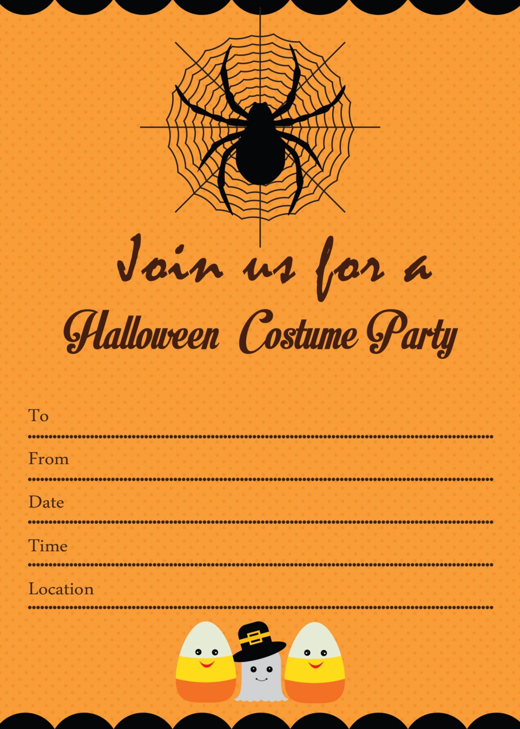 Spooky Halloween Costume Party Invitation By CandyBeeDesigns