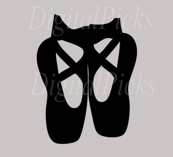 8.5 x 11 Black Ballerina Slipper 1 Digital Clip by DigitalPicks