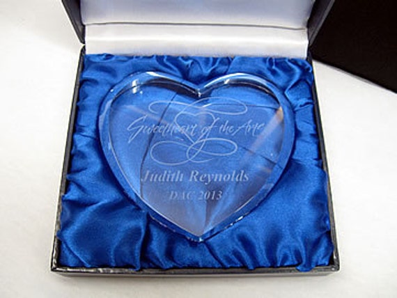 Crystal Heart Paperweight Engraved Glass Heart Paperweights