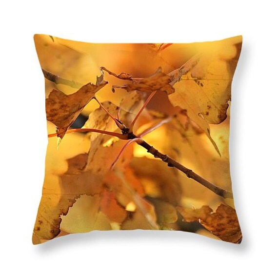 Throw Pillow Canopy of Gold / RichlyHued Cluster of Golden